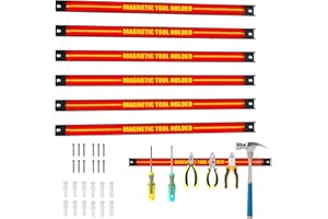 Goplus 6PCS 18" Magnetic Tool Holder Bar Organizer Storage Rack Knife Wrench Pilers Workshop