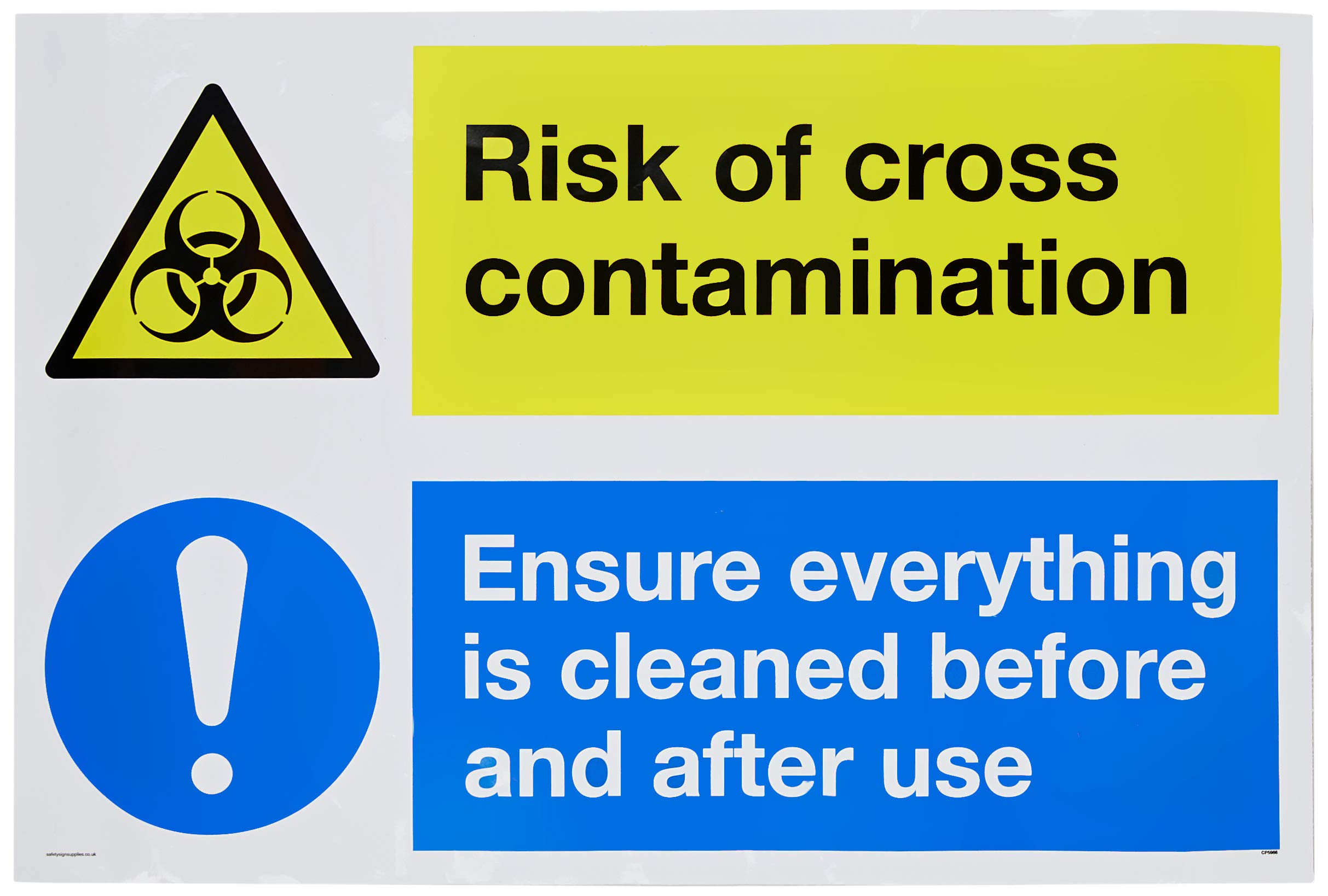 Dual sign Risk of cross contamination Ensure everything is cleaned before and after use