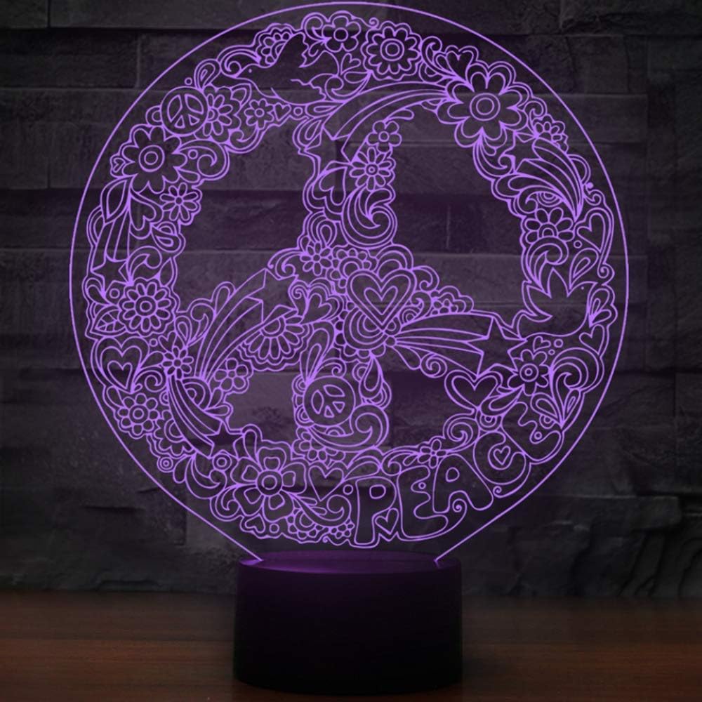 Children's Room Decoration lamp& Lamp 7 Color Led Night Lamps Kids Touch Led USB Table Lampara Baby Sleeping Nightlight Kids Lamp Bird (Color : Peace Dove)