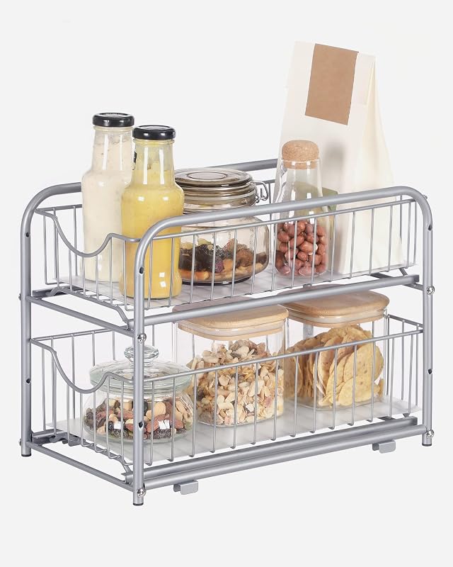 Organizzatore da Cucina, Scaffale a 2 Ripiani Estraibili