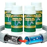 Sink and Drain Cleaner Powder: Unscented Fast Foaming Drain Clog Remover for Kitchen, Bathroom Pipes & Floor Drains | for Routine Home Plumbing Maintenance (4×110g)