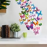 FFWHKON 72Pcs Colorful 3D Butterfly Wall Stickers PVC Decor Set view 4