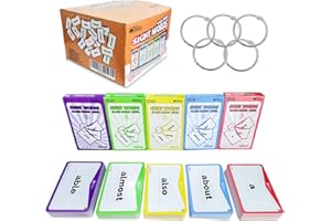 WHIZBUILDERS Sight Words Flash Cards 520 Word Set : Educational ABC Alphabet Letter Flashcards Homeschool Kindergarten Learning, Read Site Language Toddlers Preschool Kids Games Ages 2-4 Years 1st, 2nd, 3rd Grade