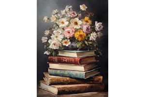 RYMILIE Vintage flower Diamond Art Painting Kits for Adults, Full Drill Diamond Dots Paintings for Beginners, Round 5D Paint with Diamonds Pictures Gem Art Painting Kits DIY Crafts Kits 【11.8x15.7inch】