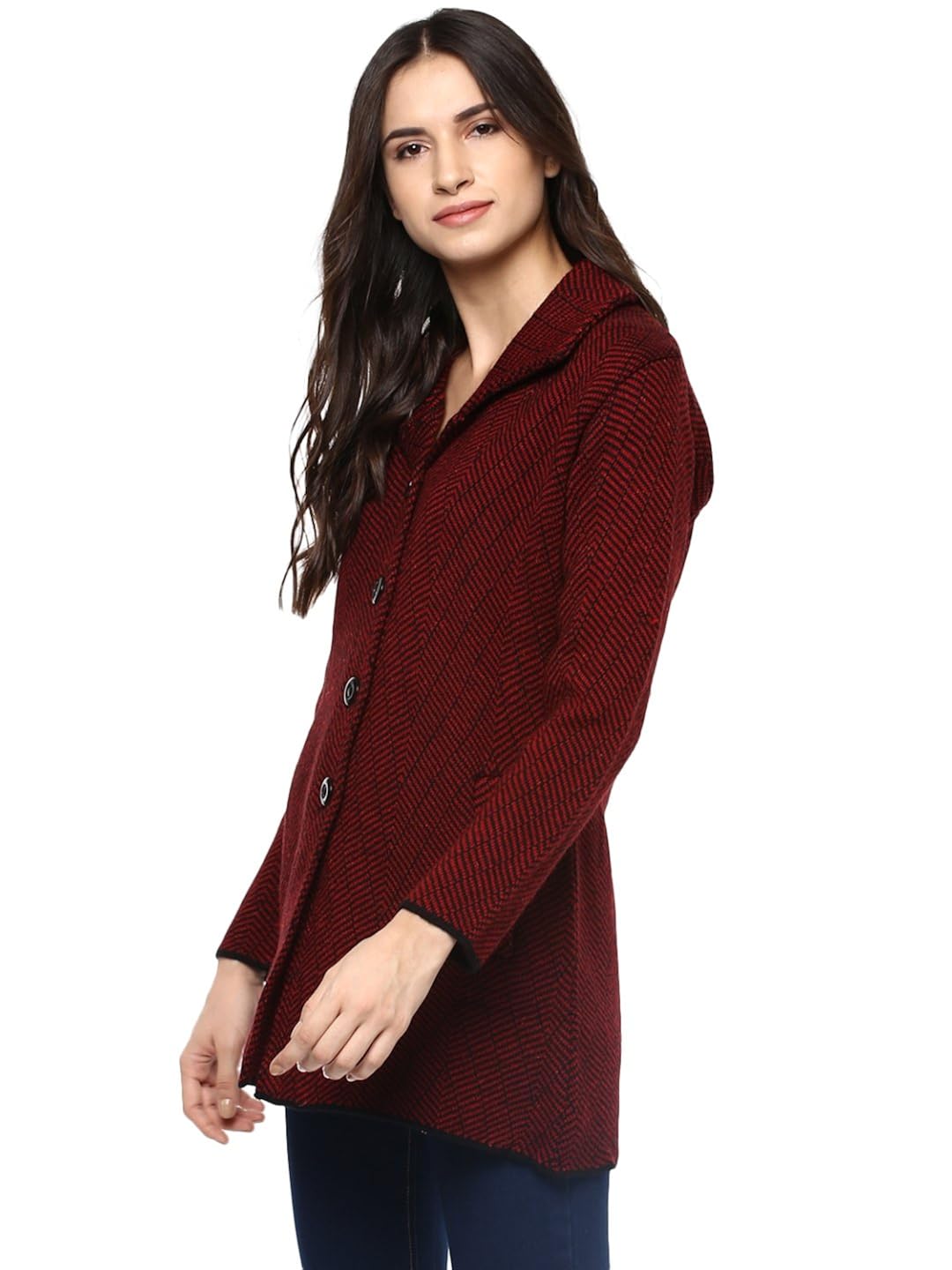 cayman women red patterned coat