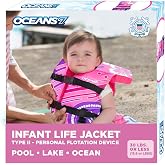 Aqua Oceans 7 Life Jacket for Kids - US Coast Guard Approved Life Vest for Infant, Child &amp; Youth Boys and Girls, Open-Side PFD for Boating, Swimming &amp; Water Sports