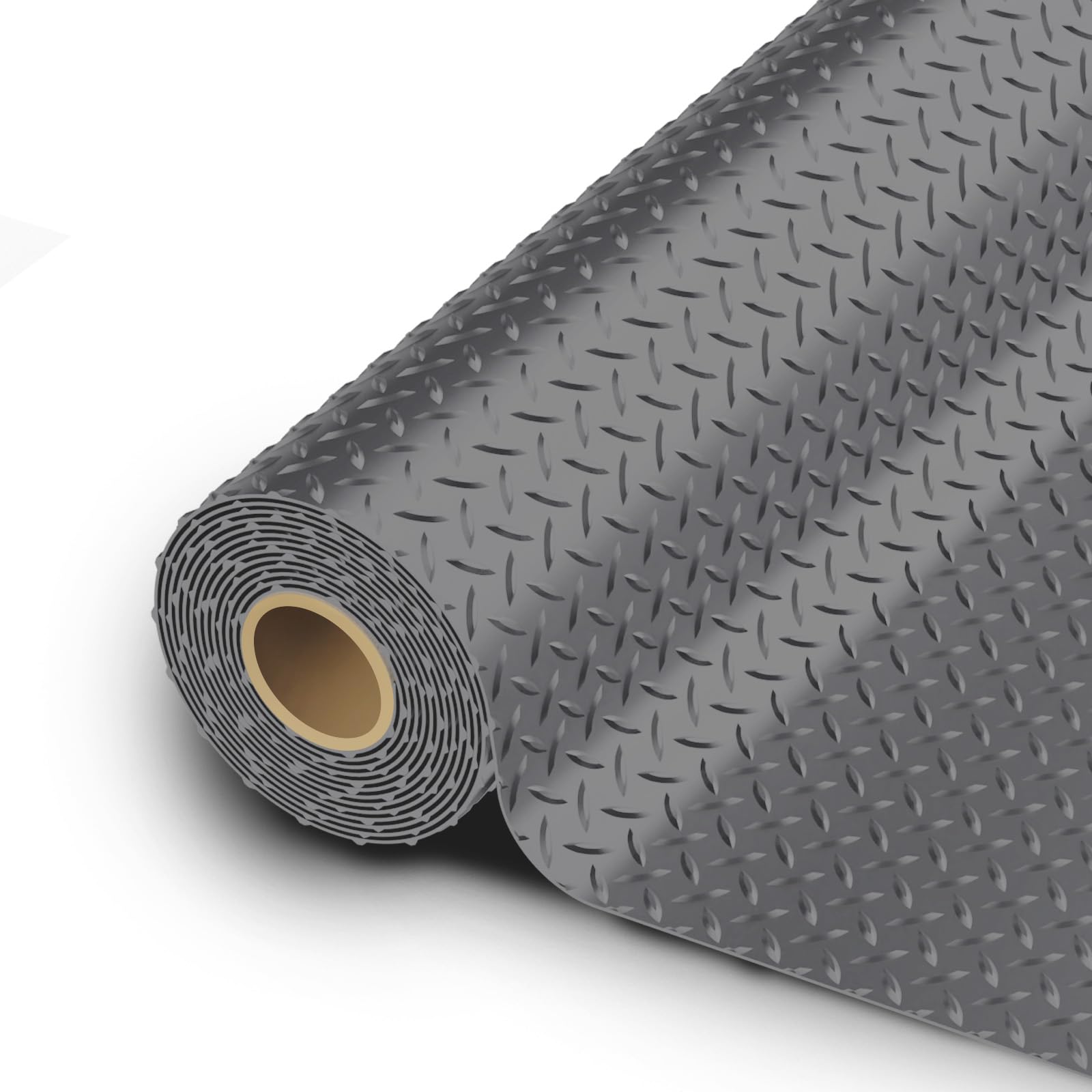 Photo 1 of StellarStar 10x20 FT Garage Floor Mat, 2.8mm Thickened PVC Flooring Roll for Under Car, 200 SQFT Diamond Plate Gray Garage Mats for Garage, Warehouse, Basement, Factory, Trailer (Include Tapes)