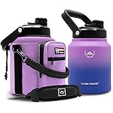 NATURE PIONEOR 84 oz Insulated Water Bottle - Double Vacuum Stainless Steel Water Jug with Holder/Carrier, Wide Mouth, Outdoor Sports, Hiking, Camping, Gym