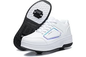 HOVERKICKES Kids Roller Skate Shoes with Detachable Wheels Roller Sneakers for Boys Girls Deformation Wheeled Shoes ﻿