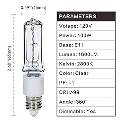 GMY JDE11 120V 100W T4 Mini Candelabra Base 1600lm
