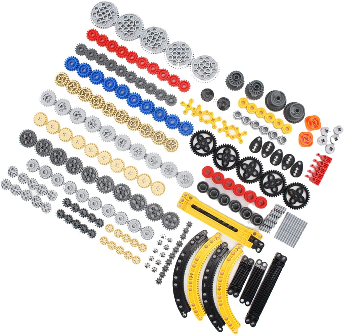 SEEMY 233PCS Gear Set for Technical-Series Parts Compatible with Lego Technic Parts, Liftarm, Pins, Axles, Connectors for Technic Building Blocks Set (Gear Set)