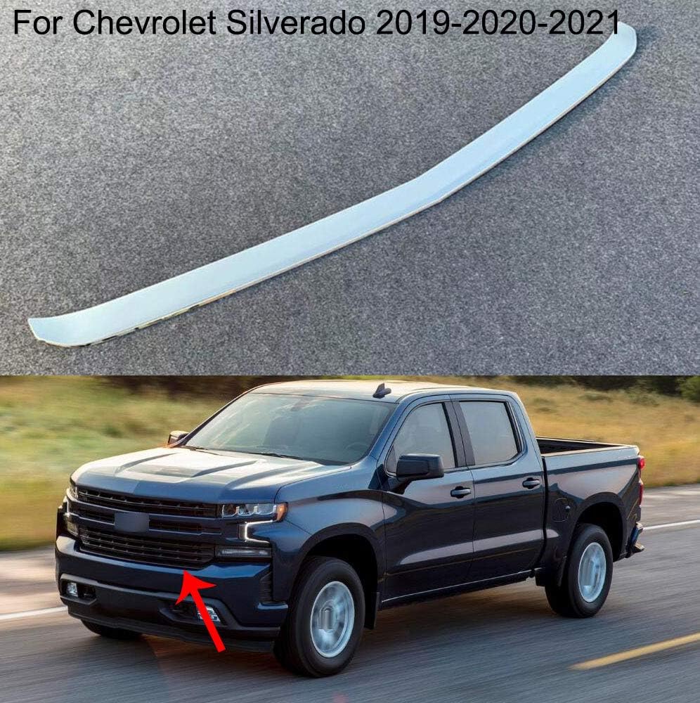 Chrome Car Front Central Grille Cover Molding Insert Trims Strip For Silverado 2019-2020-2021