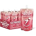 Hethstia Konjac Jelly Lychee Flavor Squeeze Pouch with Collagen Peptides, Low Calorie(7 Kcal), Gluten-Free, Keto, Vitamin C Drinkable Healthy Fruit Sweet Snacks & Gifts, 10 Packs, Zero Sugar