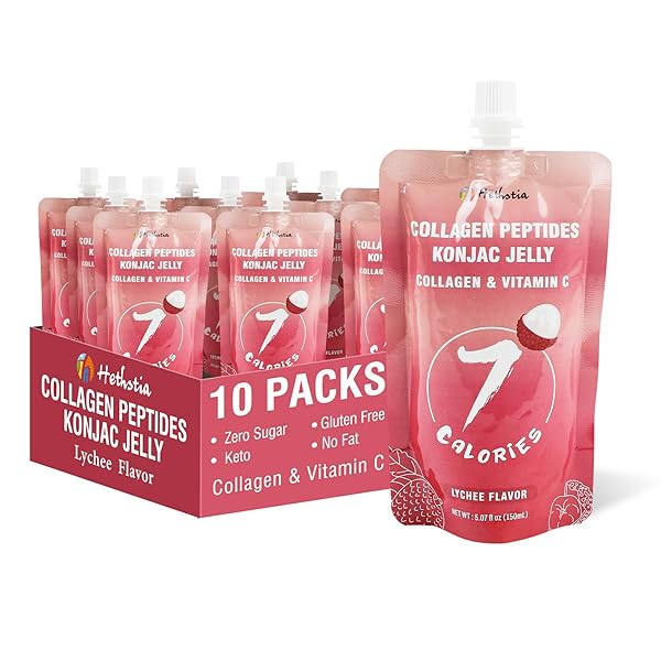 HETHSTIA KONJAC JELLY LYCHEE FLAVOR SQUEEZE POUCH WITH...