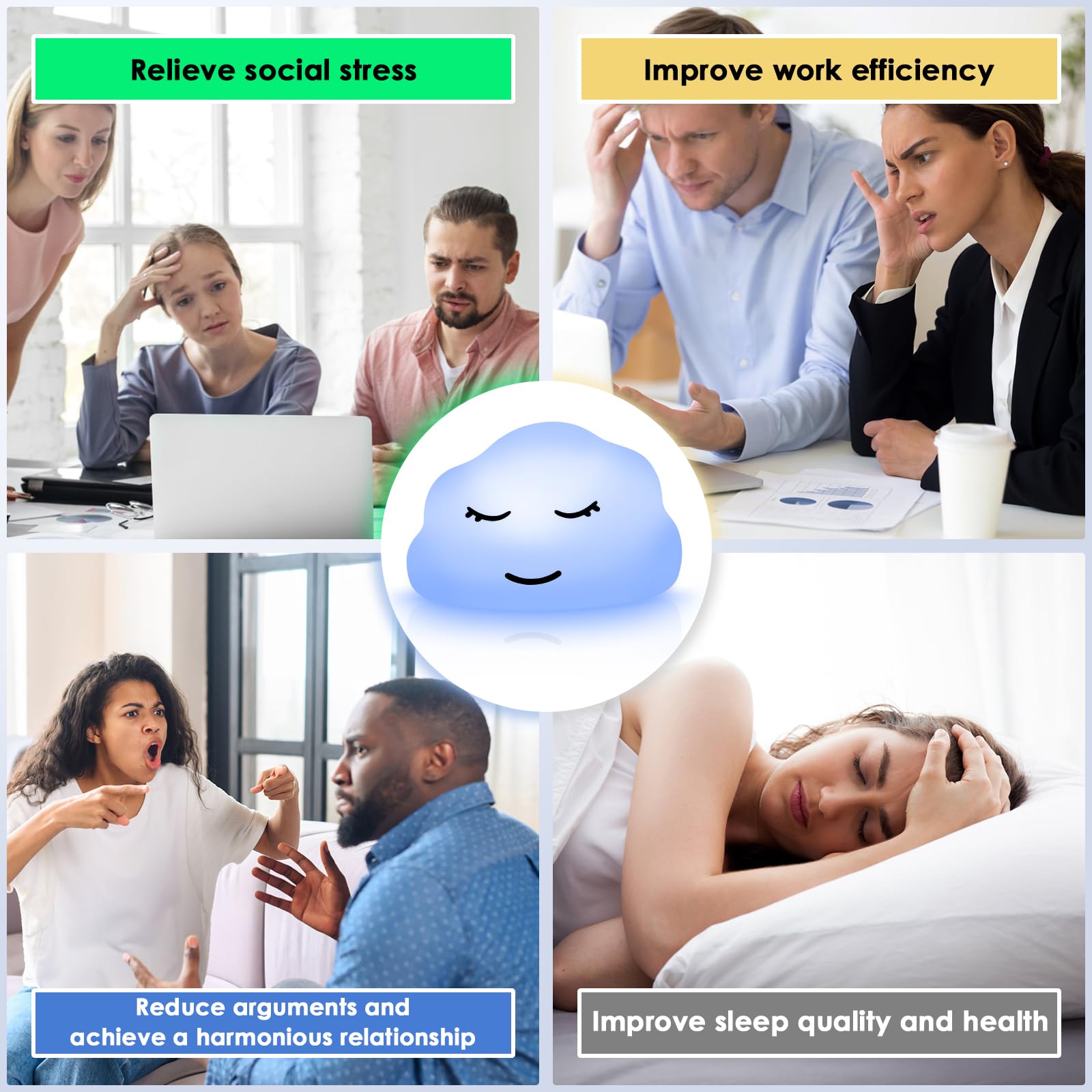 Breathing Lamp Guided Visual Meditation Tool for Mindfulness,Anxiety Relief&Calm Your Mind for Stress&Visual Relaxation and Restful Sleep,478 Seconds Breathing Rate Change 3 Colors,Gift for Kids