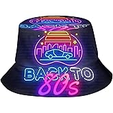 Back to The 80s Neon Retro 1980s Fashion Bucket Hat Fishing Hats Summer Travel Beach Sun Uv Protection Packable Fisherman Cap for Men Women Teens