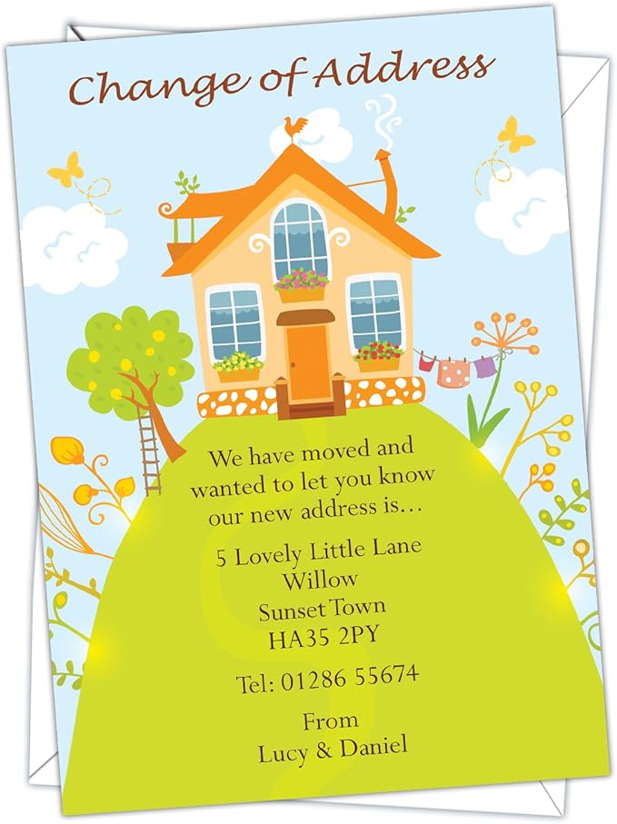 Personalised Change of Address Cards with Free Envelopes (Design Code