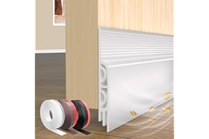 CUYSFEAD 39 inch Door Draft Stopper, Strong Adhesive Under Door Sweep for Exterior & Interior Doors Insulation,Soundproof Door Gap Filler Bottom Weather Stripping Seal Dust Blocker and Noise Stopper,White