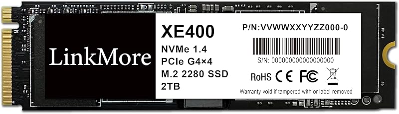 LinkMore XE400 2TB M.2 2280 PCIe Gen4 NVMe SSD 4800MB/s PC Laptop Gaming