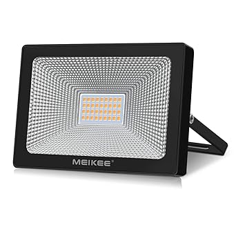 MEIKEE Foco Led 30W, Luz de Seguridad Luz Cálida 3000K, Rango ...