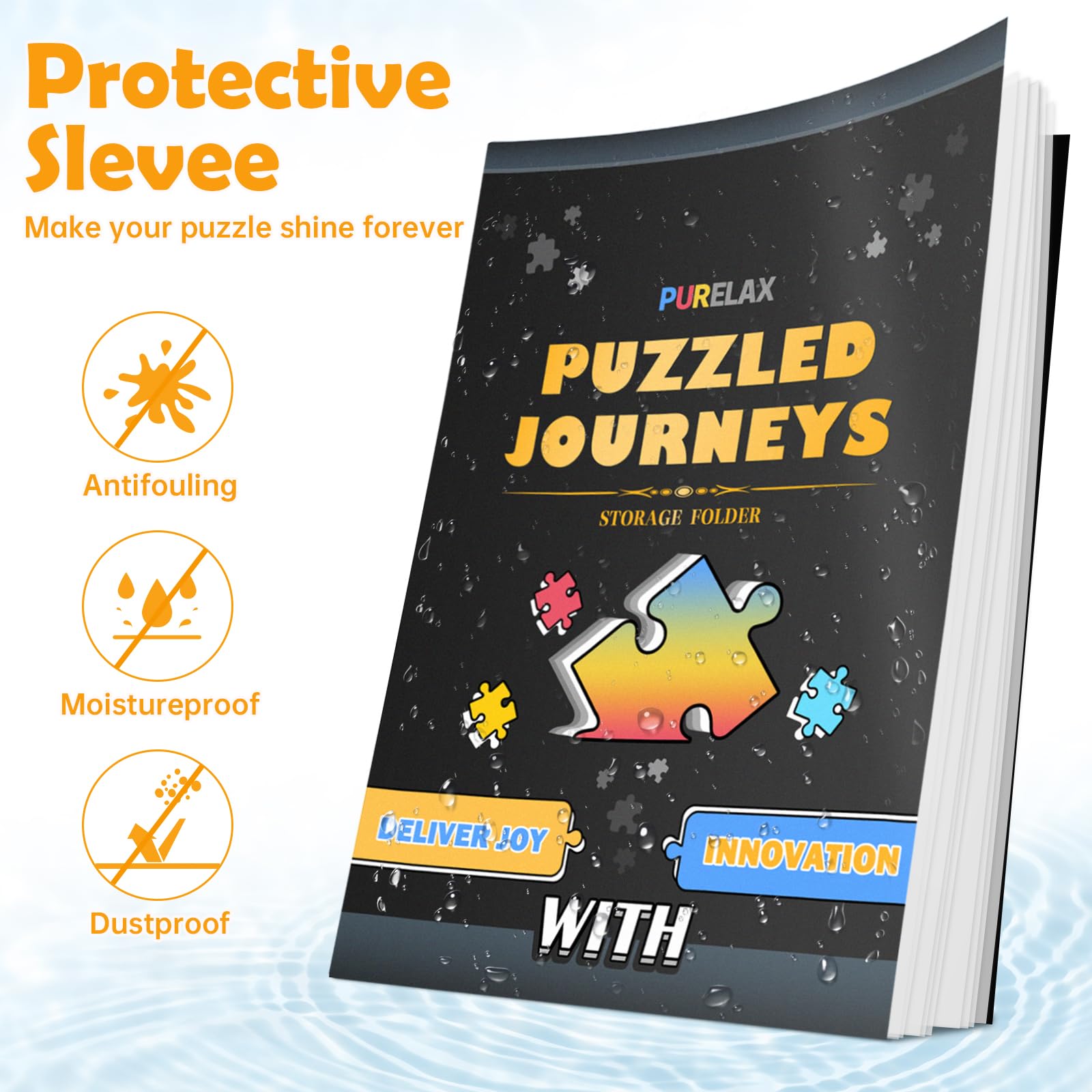 Puzzle Storage Organizer - 1000Pcs Puzzle Savers, Large Capacity Jigsaw Puzzles Organizer Folder Portable with 20 Pockets, Dustproof & Protective Accessory