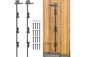 FMhotu 36" Cane Bolt Drop Rod for Gate, Heavy Duty Gate Latch for Wooden Fence Metal Gates, Gate Ground Stopper Hardware for Wood PVC Vinyl Metal Gates, 2 Pack