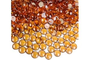 HappyFiller Fall Decor 630 Pcs Dark Brown Acrylic Flat Marbles Decorative Gems Fake Gemstones for Table Scatter, Vase Fillers,Floral Arrangement,Home Accents,Candle Holder,15 OZ