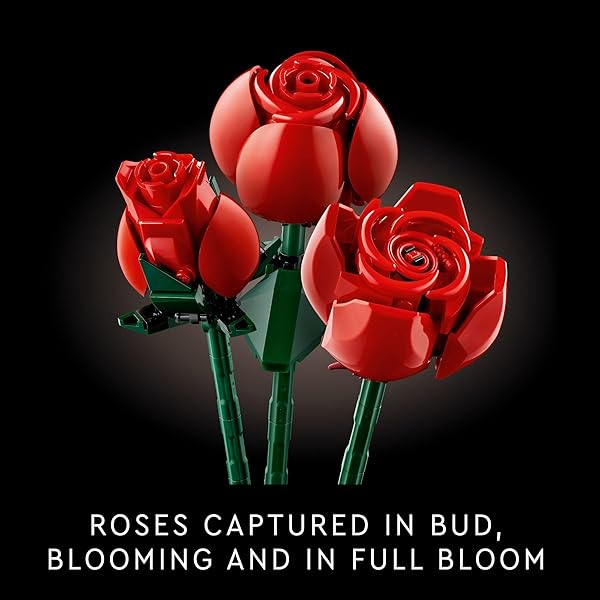 LEGO BOTANICALS BOUQUET OF ROSES ARTIFICIAL FLOWERS – FAKE RED ROSES BUILDING SET FOR ADULTS, AGES 18+ – DIY KIT FOR HOME DECORATION – FLORAL BIRTHDAY GIFT IDEA – 10328