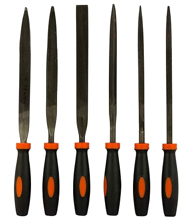 BLACK+DECKER BDHT22148 174mm Steel Needle File Set (Orange, 6-Pieces)