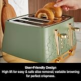 Morphy Richards Cassini 4 Slice Toaster Olive Green 800W 6 Power Levels view 3