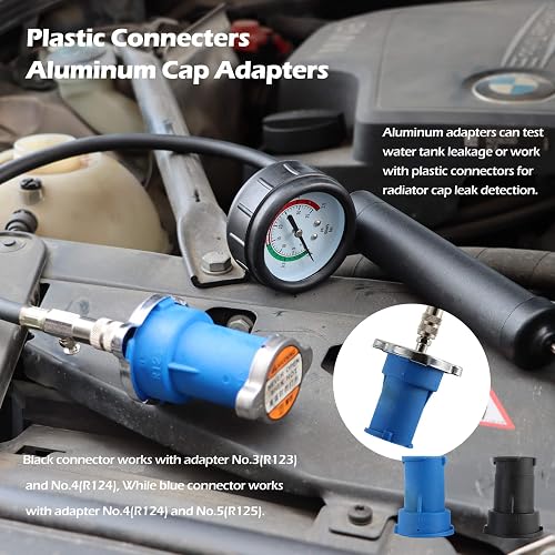 18-Piece Universal Radiator Pressure Tester Kit - Coolant Leak Detector With 13 Adapters For Most Vehicles