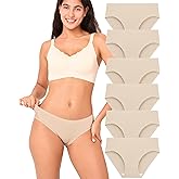 BAMBOO COOL Women's No Show Bikini Seamless Underwear for Women Low Waisted Non-marking Stretch Panties Full Coverage，6 Pack