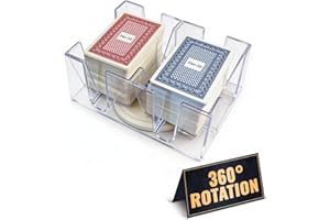 Rotating Card Tray, Clear Card Game Organizer, 6 Deck Capacity, Portable Playing Card Holder for Canasta