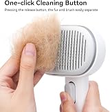 Aumuca Cat Dog Brush with Release Button Deshedding Tool for Long or Semi-Short view 3
