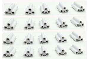 Traovien T5 T8 LED Lamp 3Pin Connector, Double End 3Pin Female Adapter Connectable Integrated Tube Iinkable Cords for LED Tube Lamp Holder Socket Fittings (3Pin 20.5mm 20pcs)