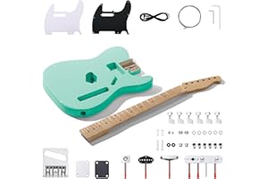 Leo Jaymz DIY TL Style Electric Guitar Kits,Spray-painted Mahogany Body,Maple Neck, including all Components (TL Surf Green)