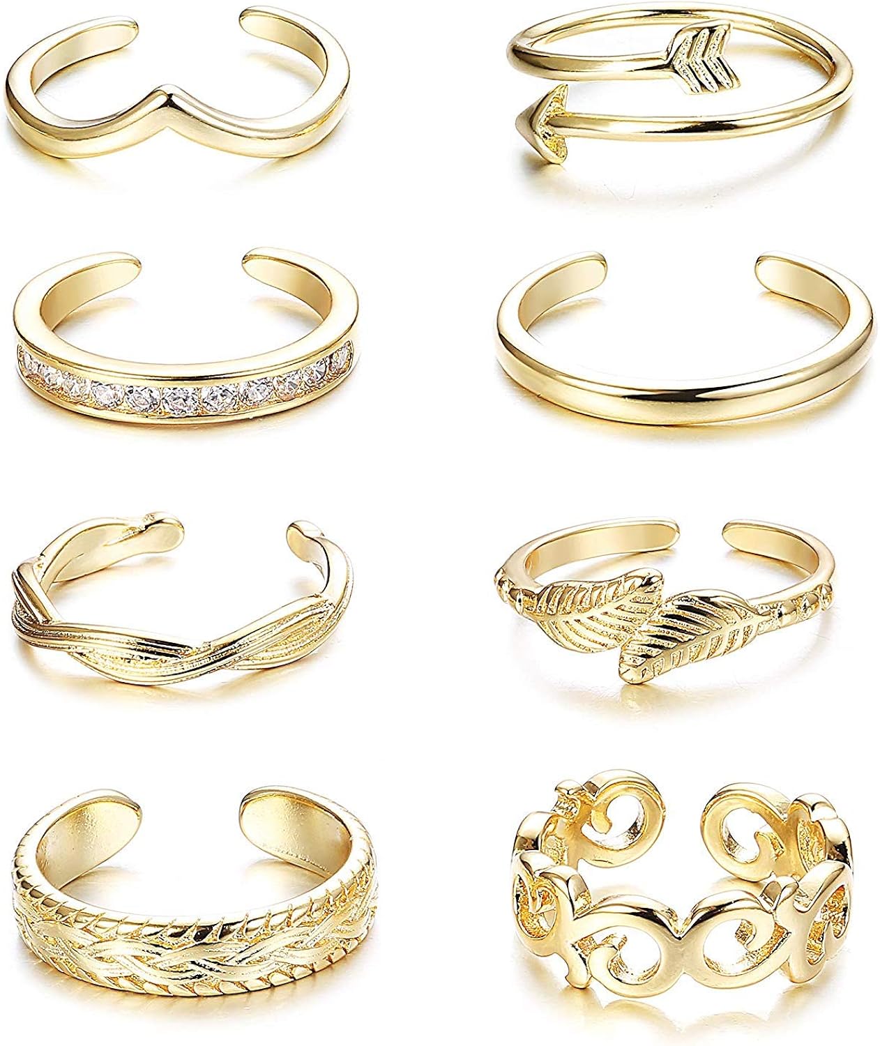 24 Stück Zehenringe Set Für Frauen - Verstellbarer Fußschmuck Sommer