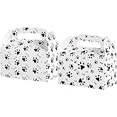 24pcs Puppy Dog Pet Paw Print Bone Sign Paper Gift Treat Boxes Dog Theme Party Candy Goodie Boxes for Kids Birthday Party Baby Shower Decorations