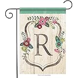 Aric Garden Flag - Classic Floral Monogram R