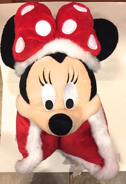 Amazon Com Disney Parks Santa Minnie Mouse Pillow Pal Pet Plush