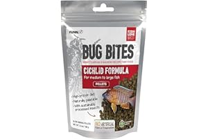 Fluval Bug Bites Cichlid Fish Food, Pellets for Medium to Large Sized Fish, 3.53 oz., A6581