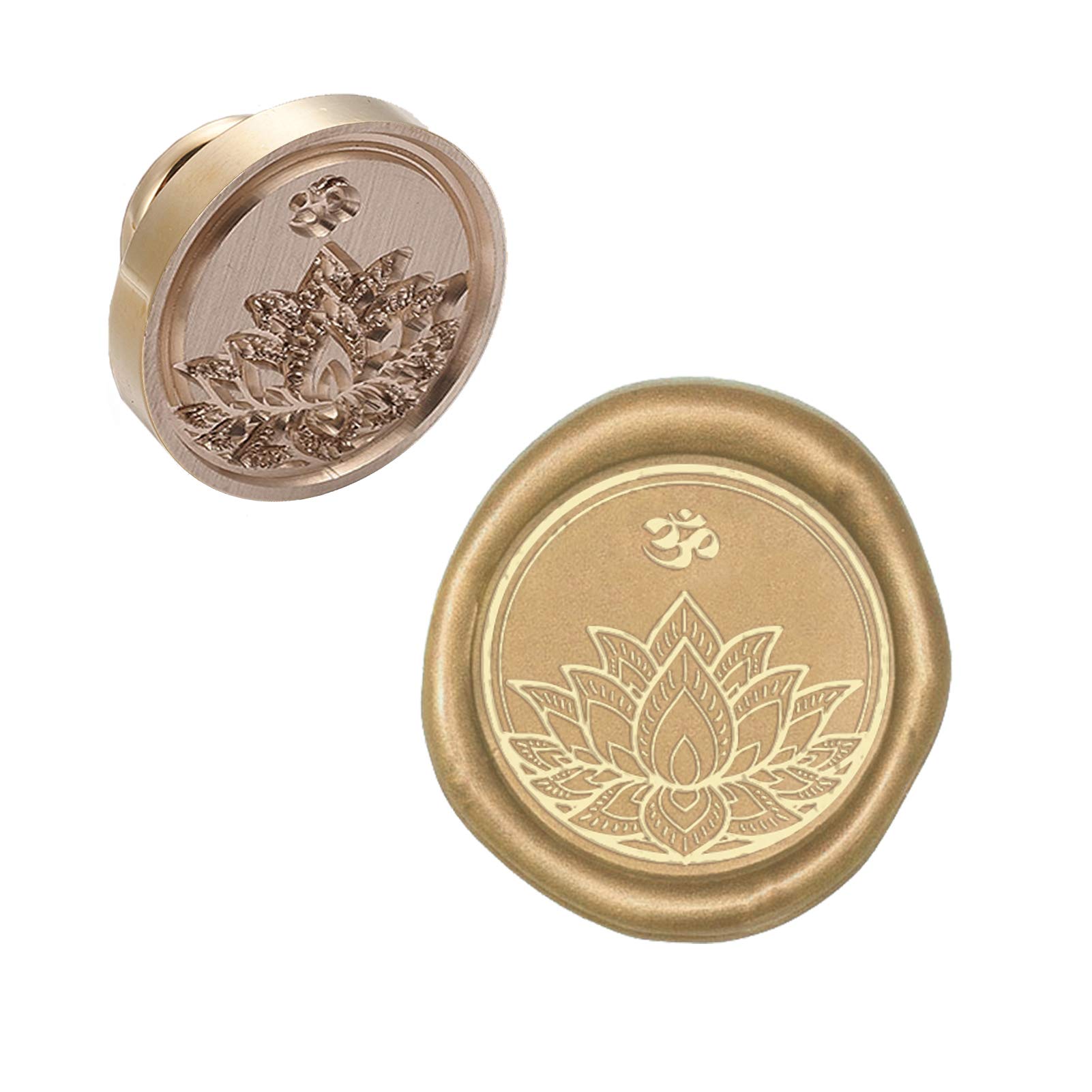 CRASPIRE Wax Seal Stamp Head Lotus Removable Sealing Brass Stamp Head for Creative Gift Envelope Invitations Cards Wine Bottle Decoration