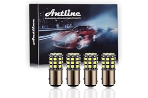 Antline 1157 2057 2357 7528 BAY15D LED Bulbs White, 12-24V Super Bright 1000 Lumens Replacement for Backup Reverse Lights, Tail Brake Lights, Turn Signal Lights (Pack of 4)