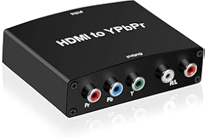 HDMI to Component Converter, avedio links HDMI to 1080P YPbPr 5RCA RGB + R/L Video Audio Adapter, Support Apple TV, PS5, Roku, Xbox, Fire Stick, DVD Players to HDTV and Projector (Black)