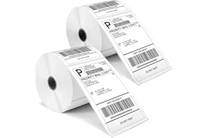 Mukawa 4x6 Thermal Labels, 2 Roll, Direct Thermal Shipping Labels with Perforated, 220 Labels/Roll, Compatible with Rollo, Zebra, Datamax, Fargo, Jadens, Eltron Desktop Thermal Printer