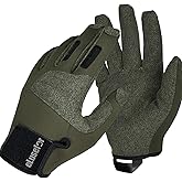 eLusefor Upgarded Tactile Shooting Glove: Patented Wrap-Fingers Design, 360° Touchscreen Freedom, Customizable Badge
