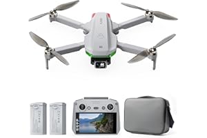 PLEGBLE Drone with EIS 4K Camera for Adults, GPS Drone with 5.0" Screen on Controller, 70 Mins Flight, Long Range Transmission, AI Track&Orbit Mode, Follow Me, Auto Return, Lightweight and Foldable RC Drones for Beginner Toy Gifts, Under 249g