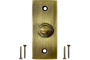 Akatva Door Bell Button – Bell Push Button – Doorbell chime wired - Doorbell Button Wired – Door Bell Ringer Button – Doorbell Button Replacement – Wired Doorbell Button - Antique Brass Finish
