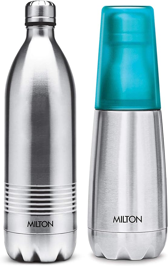 Buy Milton Thermosteel Duo Deluxe Vacuum Insulated Flask, 1L (Silver