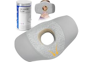 Anzhixiu Ear Piercing Pillow for Side Sleepers with Ear Hole, Designed for CNH, Ear Pain Relief and Pressure Sores, Memory Foam Contoured Design Side Sleeping Pillow, Breathable Cotton Blend-Gray